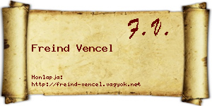 Freind Vencel névjegykártya